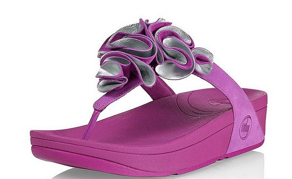 Fitflop Womens Frou Purple folding Flower Sandal